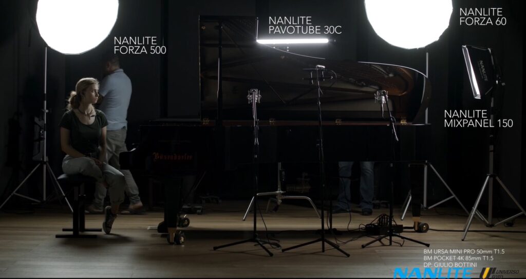 set-di-luci-nanlite-documentario-musica-classica