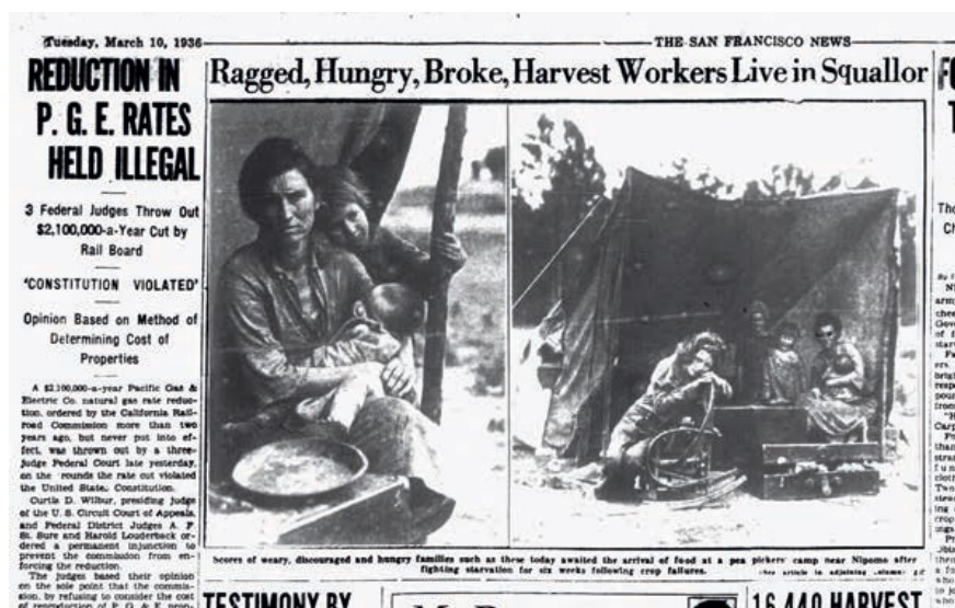 Migrant Mother - Articolo San Francisco News 10 marzo 1936